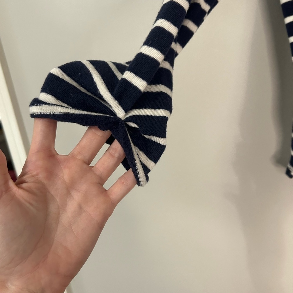 Navy and White Striped Women's Top, Size S - Picture 4 of 6